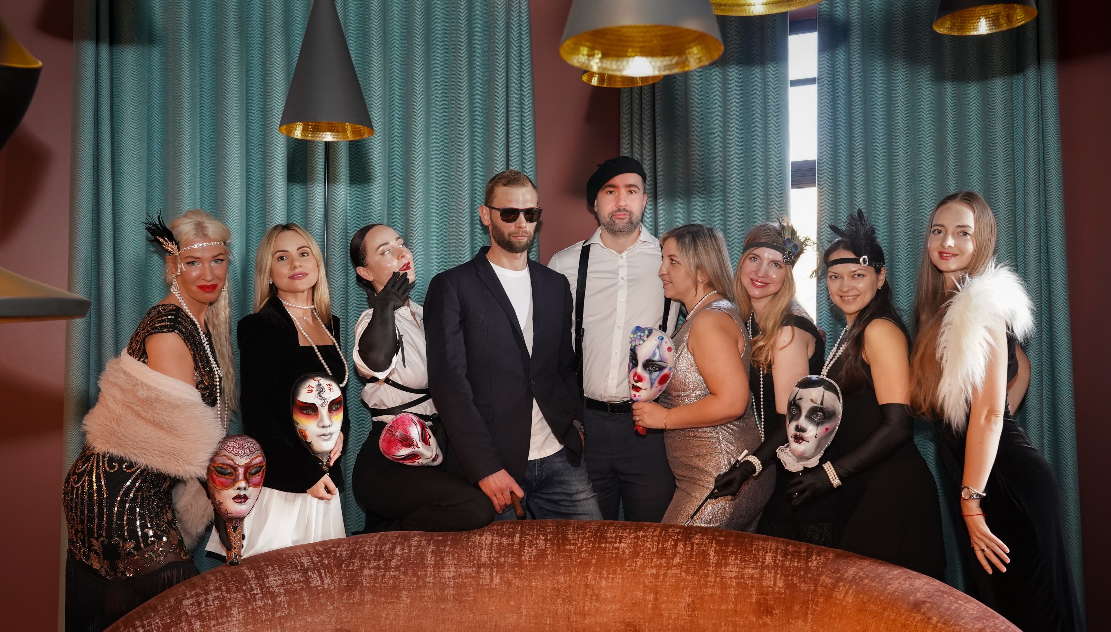 Mafia Kilty event — group of players with masks